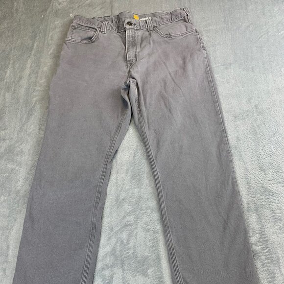 Carhartt Men’s Relaxed Fit Gray Work Pants Size 32x30 Cotton Canvas Jeans - Picture 1 of 9